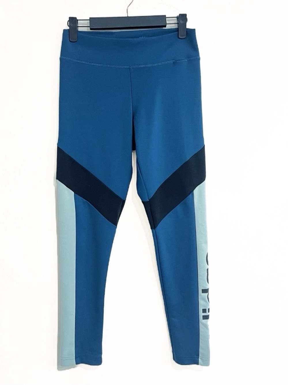Adidas Designed 2 Move 7/8 Colorblock Leggings Teal Blue Size S Athletic Sporty